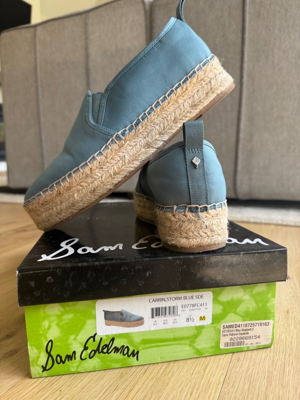 Sam Edelman Carrin Espadrille Slip-On in Storm Blue Canvas